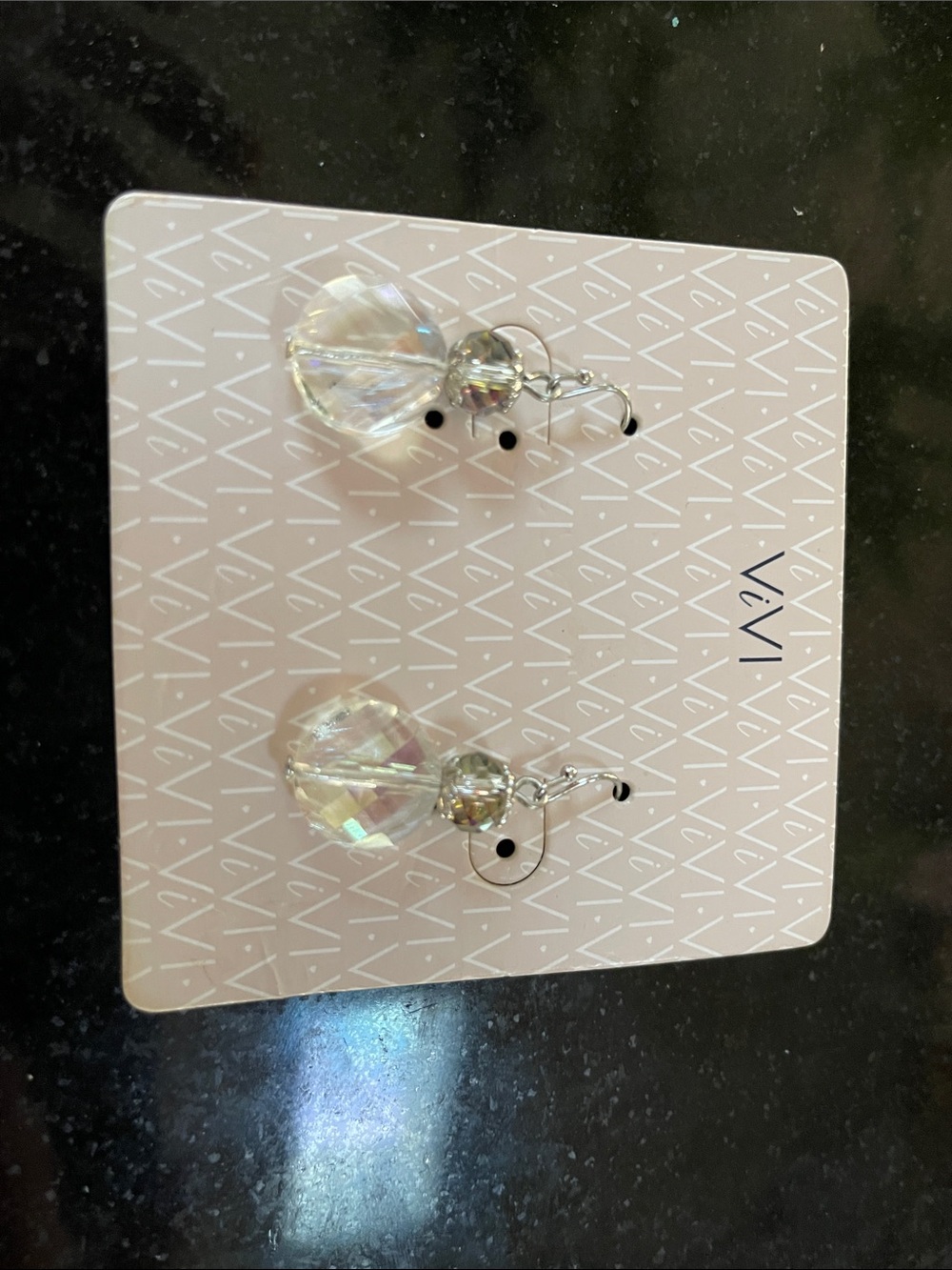 Levian Iridescent Crystal Drop Earrings - Clear